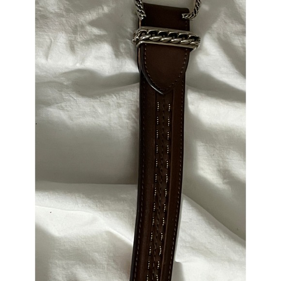 Cuadra Tan Leather Belt Gold Horseshoe Chain Buckle Western Womens 32-36 Inch - Picture 5 of 5